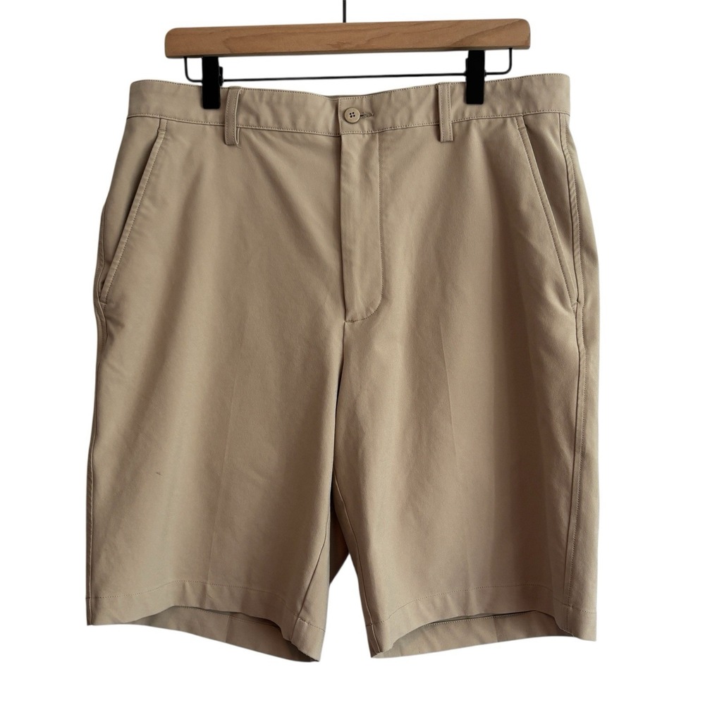 Footjoy Mens Shorts 34 Tan Beige Golf Performance‎ Flat Front Stretch